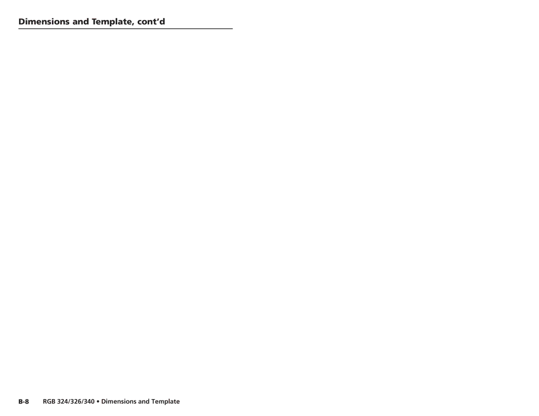 Extron electronic RGB 340, RGB 326, RGB 324 user manual Dimensions and Template, cont’d 