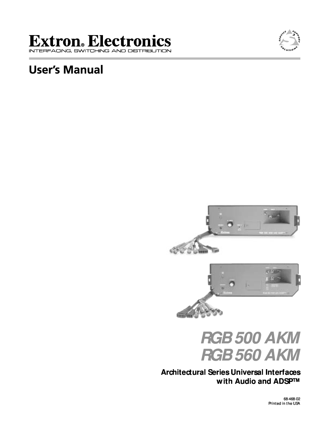 Extron electronic manual RGB 500 AKM AND RGB 560 AKM, Active audio interfacing, kHz compatibility 