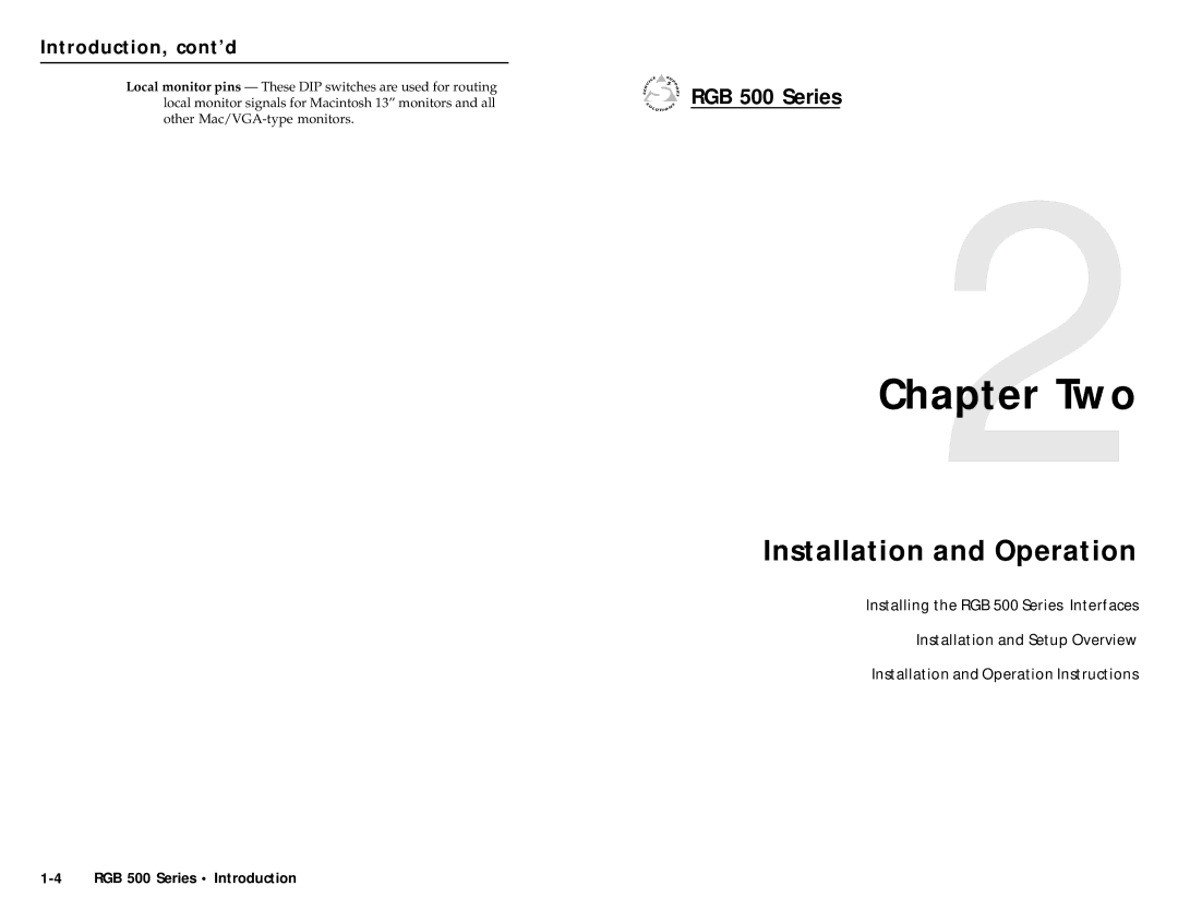 Extron electronic RGB 500/Dual, RGB 560/Dual, RGB 568, RGB 508 user manual Installation and Operation, Introduction, cont’d 