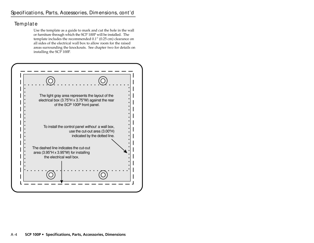Extron electronic user manual SCP 100P Specifications, Parts, Accessories, Dimensions 
