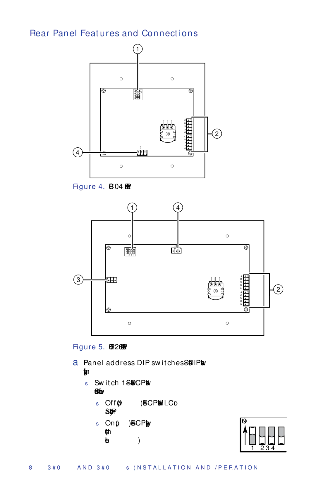 Extron electronic SCP 226 manual Rear Panel Features and Connections, SCP 104 Rear Panel 