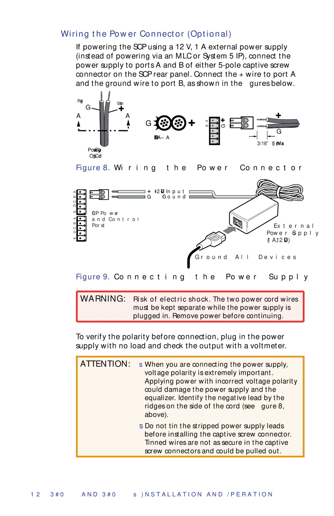 Extron electronic SCP 104, SCP 226 manual Wiring the Power Connector Optional 