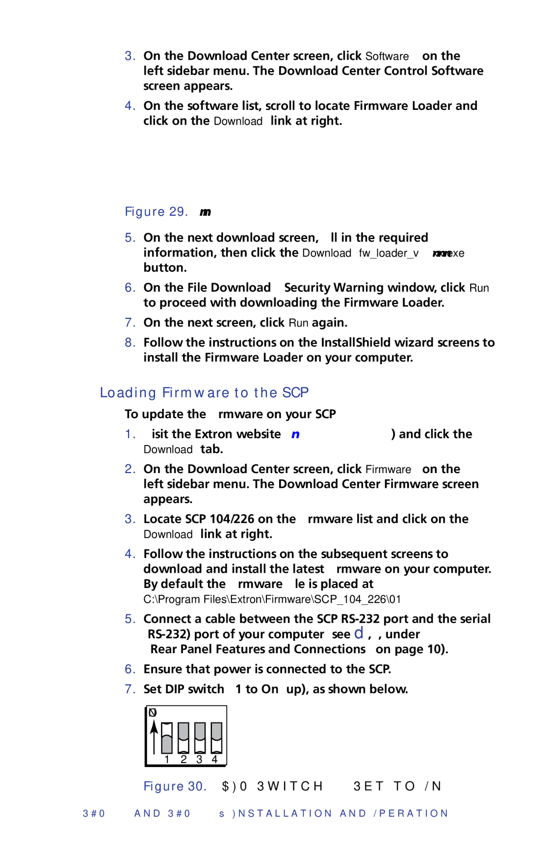 Extron electronic SCP 104, SCP 226 manual Loading Firmware to the SCP, Download Link for Firmware Loader 