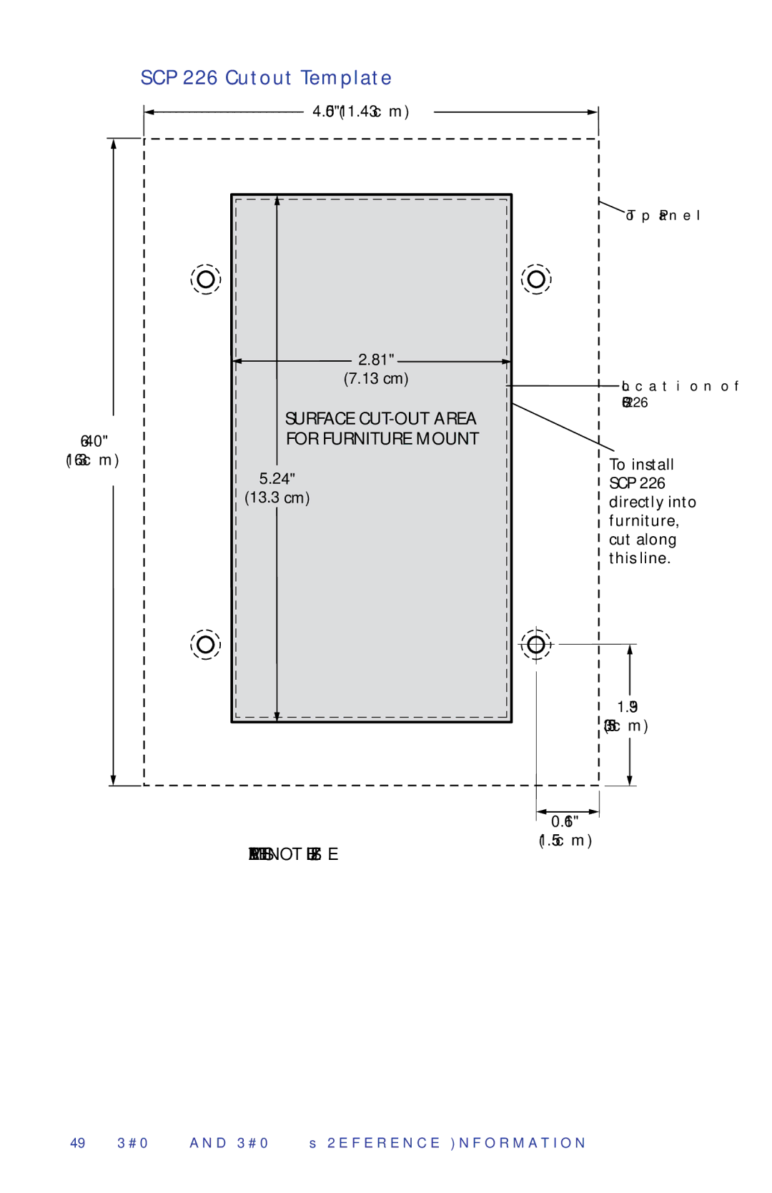 Extron electronic SCP 104 manual SCP 226 Cutout Template 