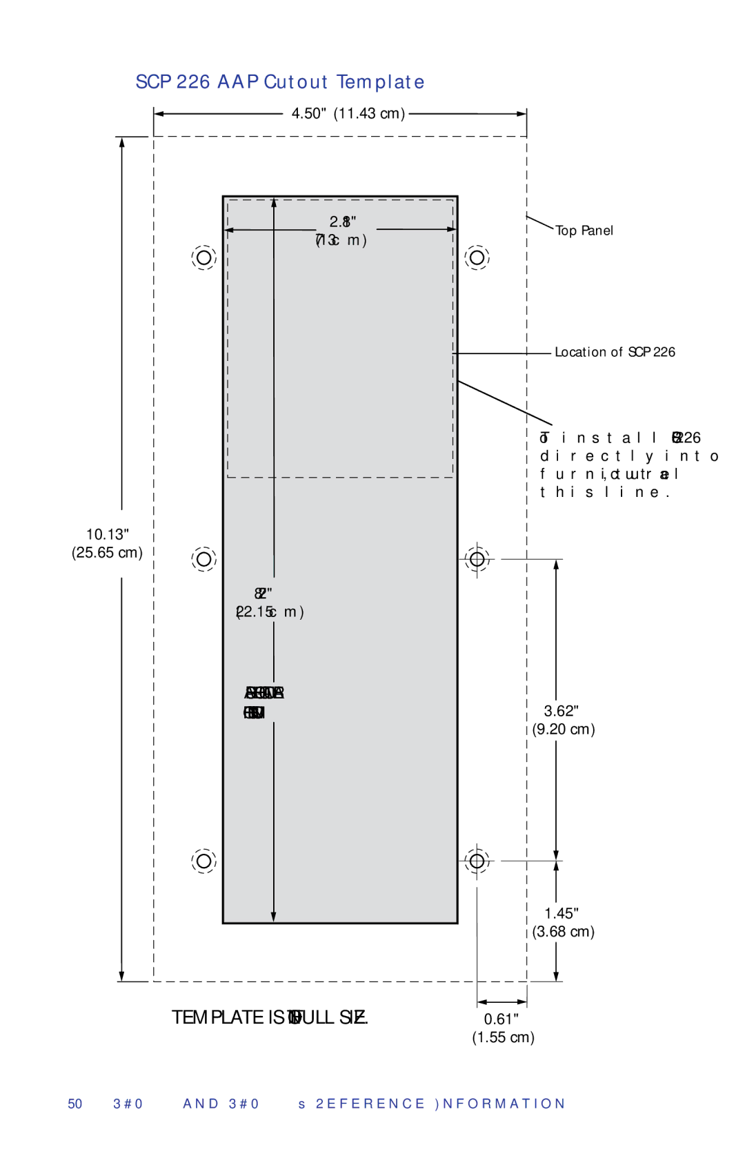 Extron electronic SCP 104 manual SCP 226 AAP Cutout Template 