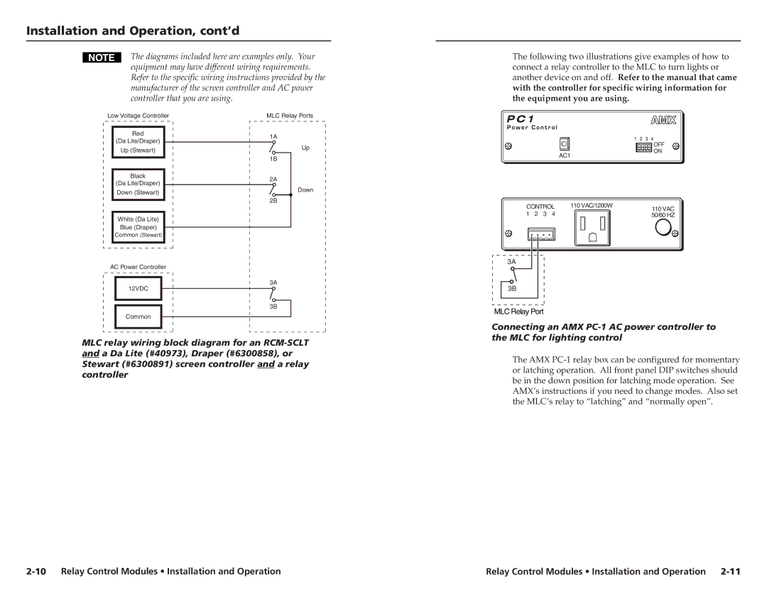 Extron electronic SCP 150 AAP user manual MLC Relay Port 