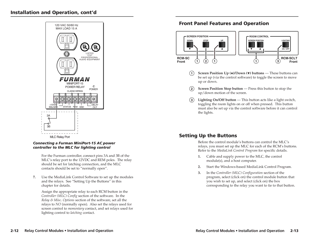 Extron electronic SCP 150 AAP user manual Front Panel Features and Operation, Setting Up the Buttons 