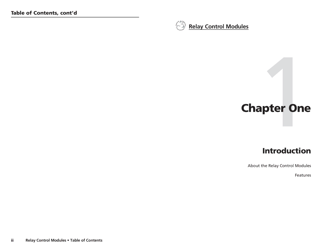 Extron electronic SCP 150 AAP user manual One, Introduction, Relay Control Modules, Table of Contents, cont’d 