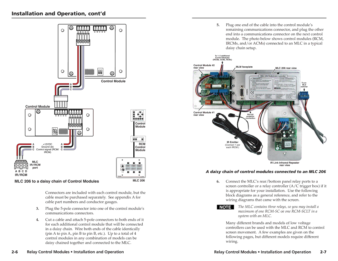 Extron electronic SCP 150 AAP user manual Installation and Operation, cont’d, Control Module 