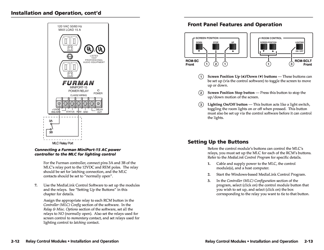Extron electronic SCP 150 AAP user manual Front Panel Features and Operation, Setting Up the Buttons 