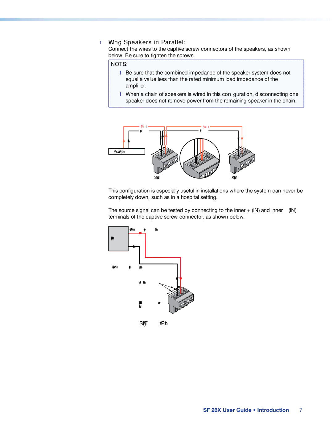 Extron electronic SF 26X manual Wiring Speakers in Parallel 