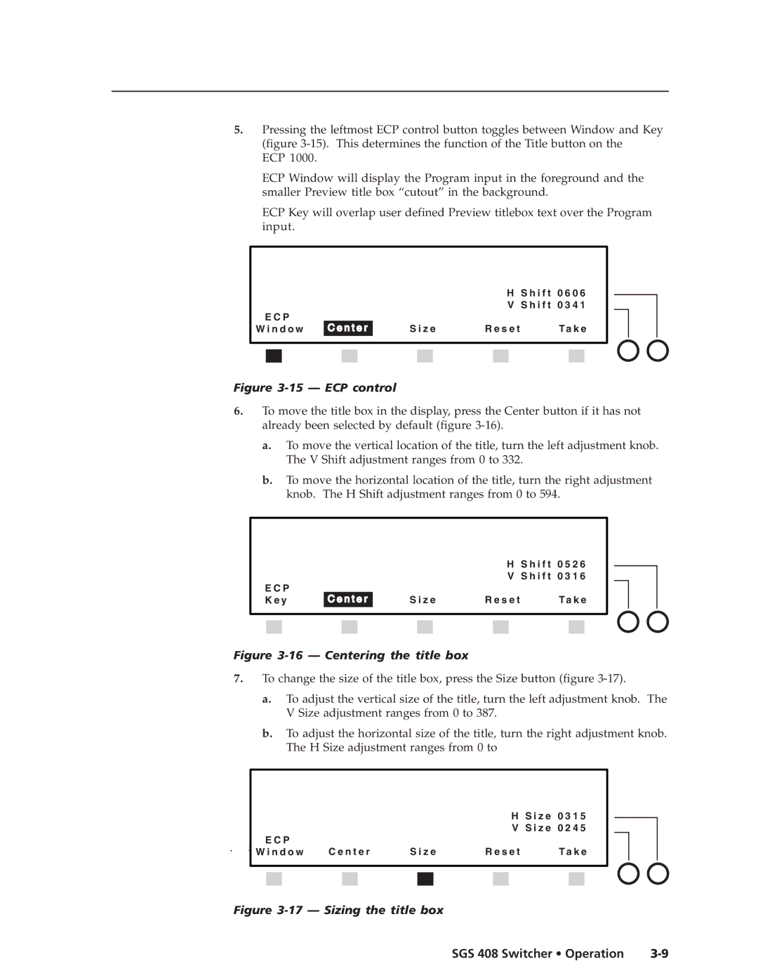 Extron electronic SGS 408 manual ECP control 