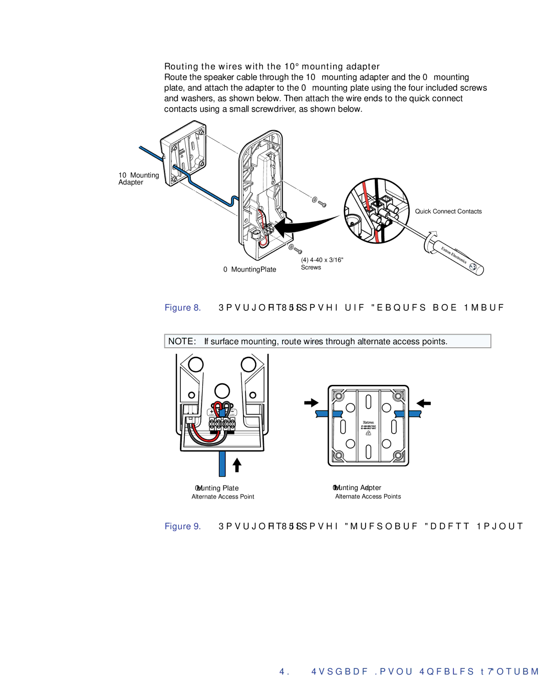 Extron electronic SM 26 manual Routing the wires with the 10 mounting adapter, Routing Wires Through the Adapter and Plate 