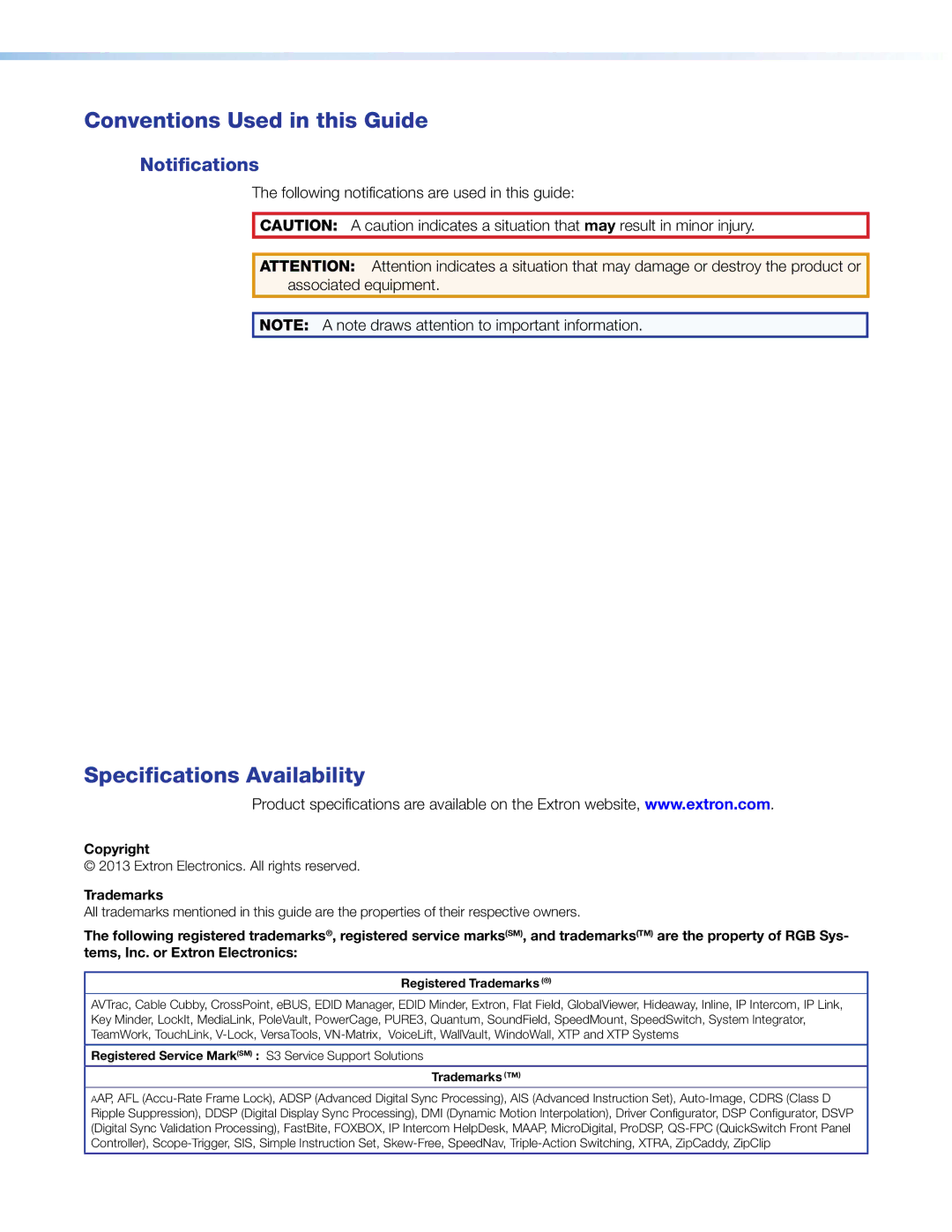 Extron electronic SM 26 manual Conventions Used in this Guide 