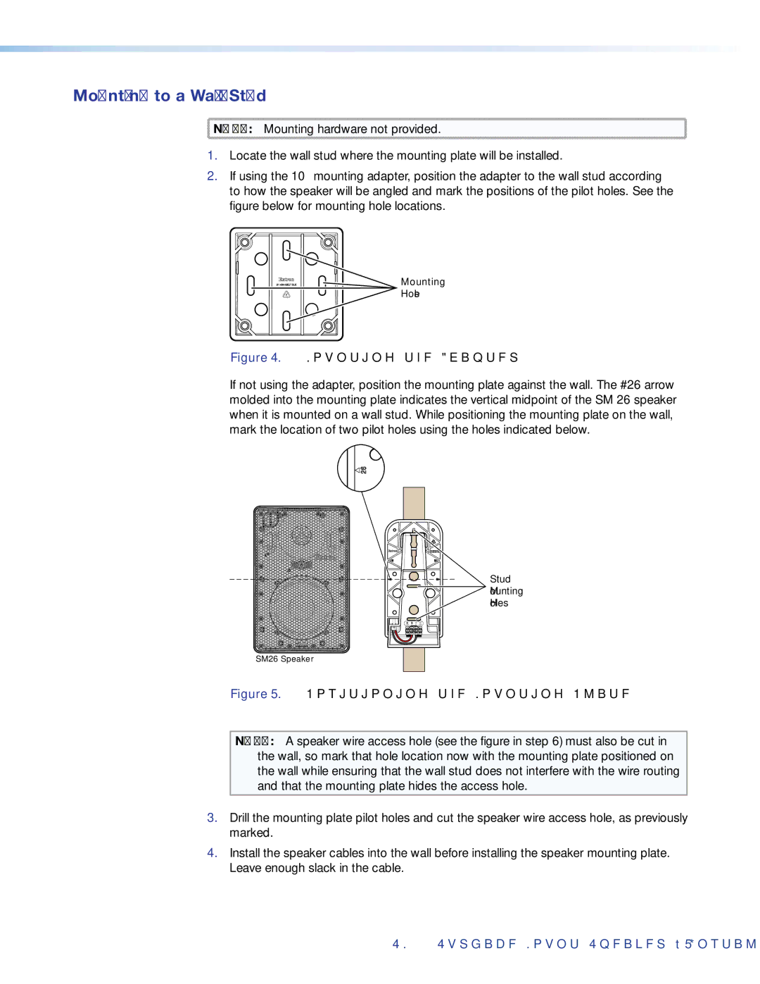 Extron electronic SM 26 manual Mounting to a Wall Stud, Mounting the Adapter 