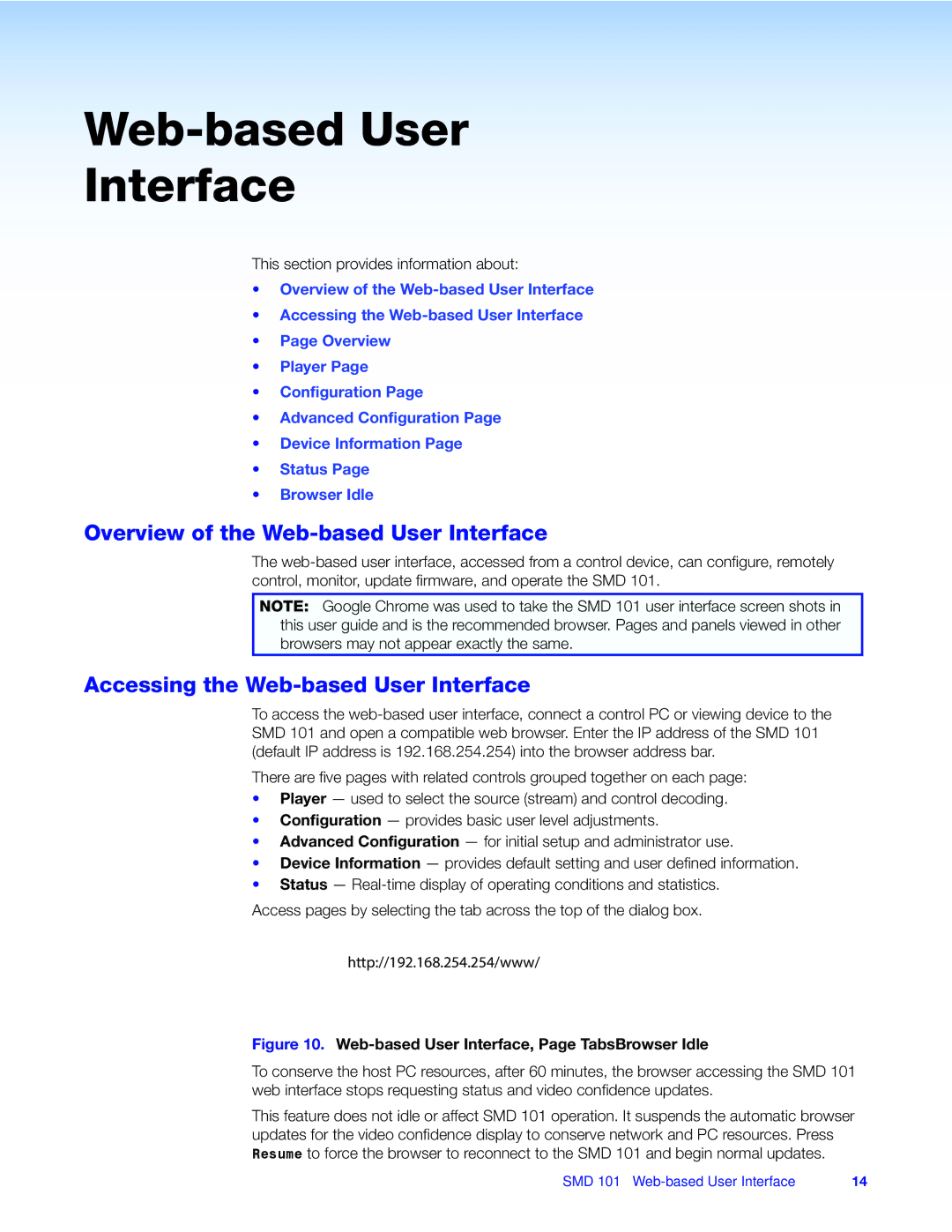 Extron electronic SMD 101 manual Overview of the Web-based User Interface, Accessing the Web-based User Interface 