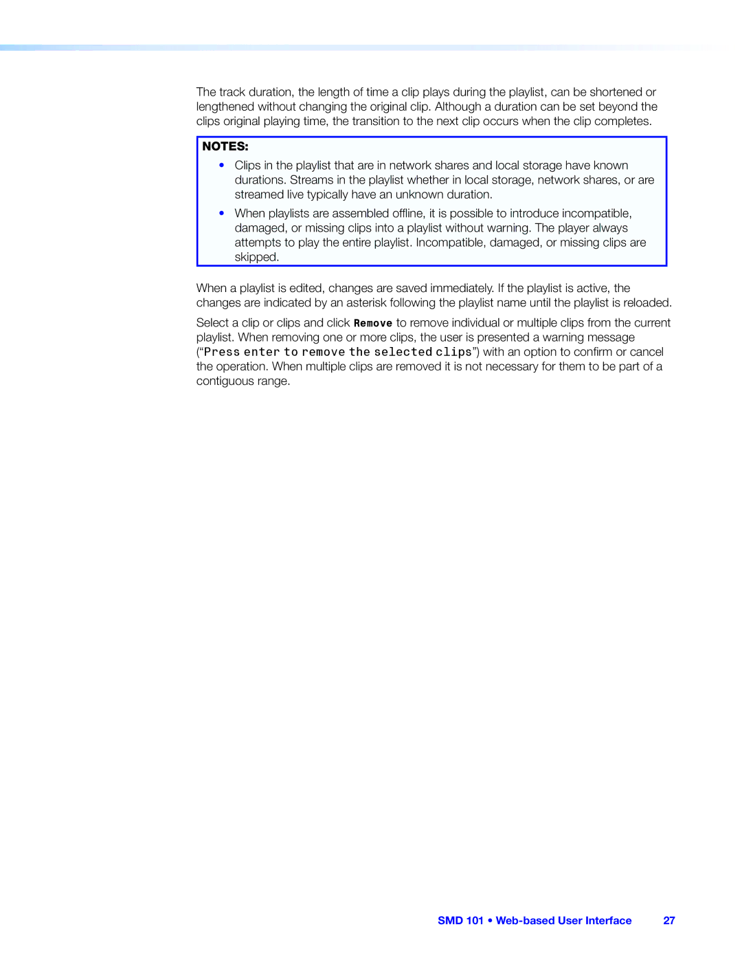 Extron electronic manual SMD 101 Web-based User Interface 