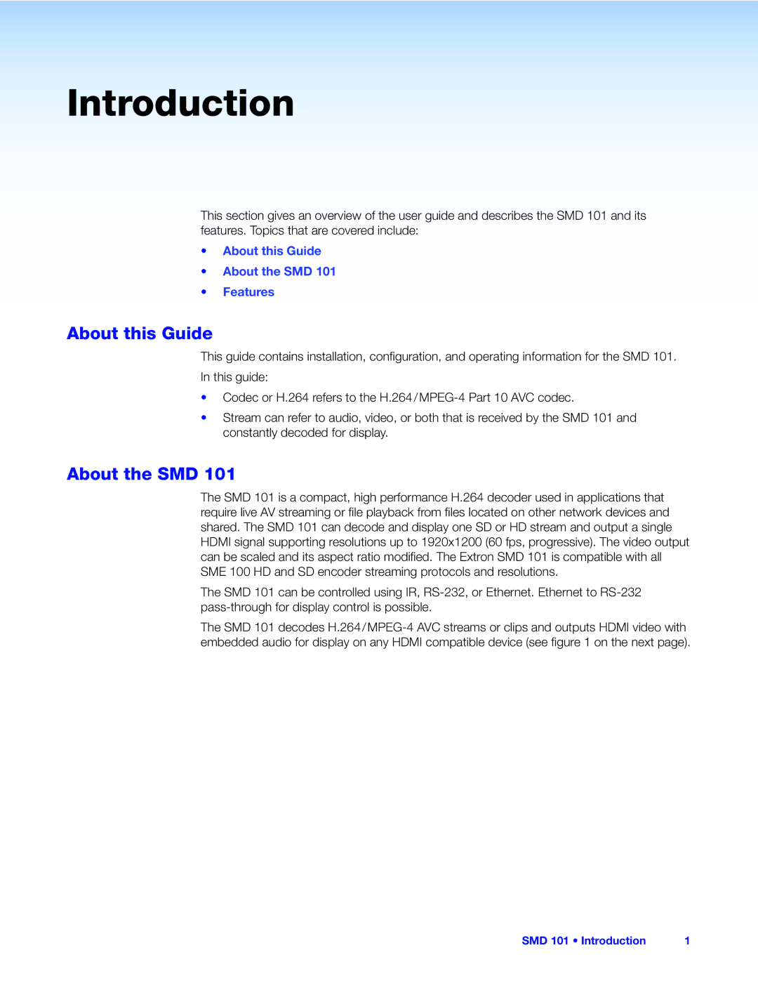 Extron electronic SMD 101 manual About this Guide, About the SMD 