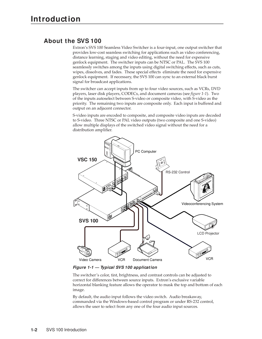 Extron electronic manual About the SVS, SVS 100 Introduction 