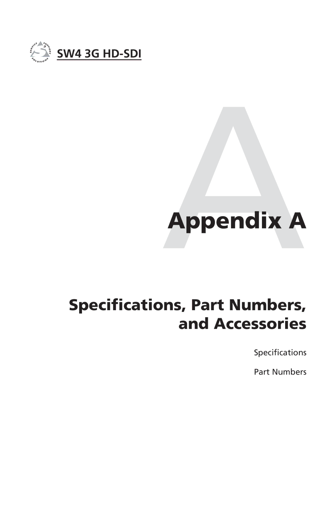 Extron electronic SW4 3G HD-SDI user manual AAppendix a 