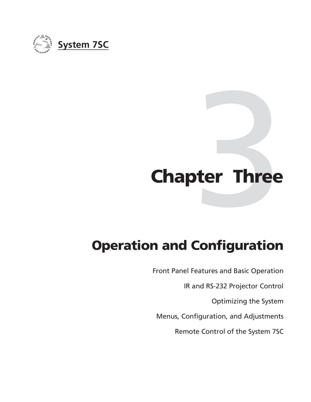 Extron electronic System 7SC manual Three 