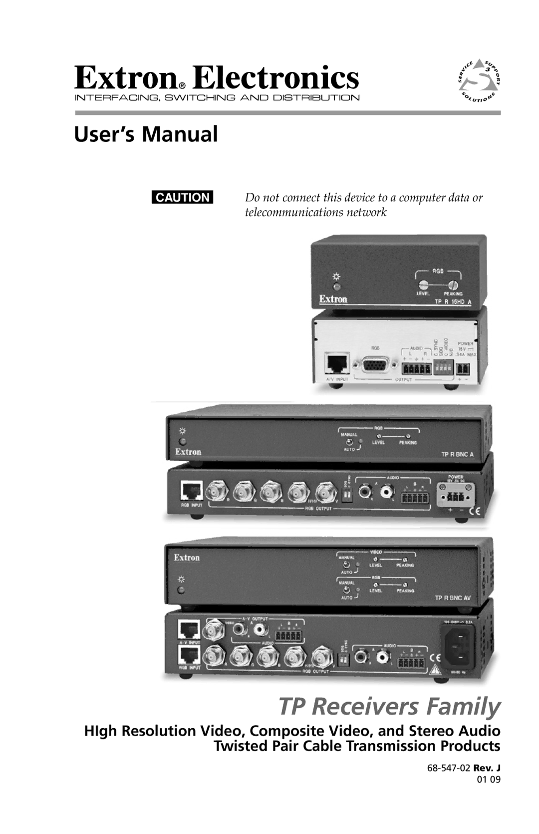 Extron electronic user manual TP Receivers Family 