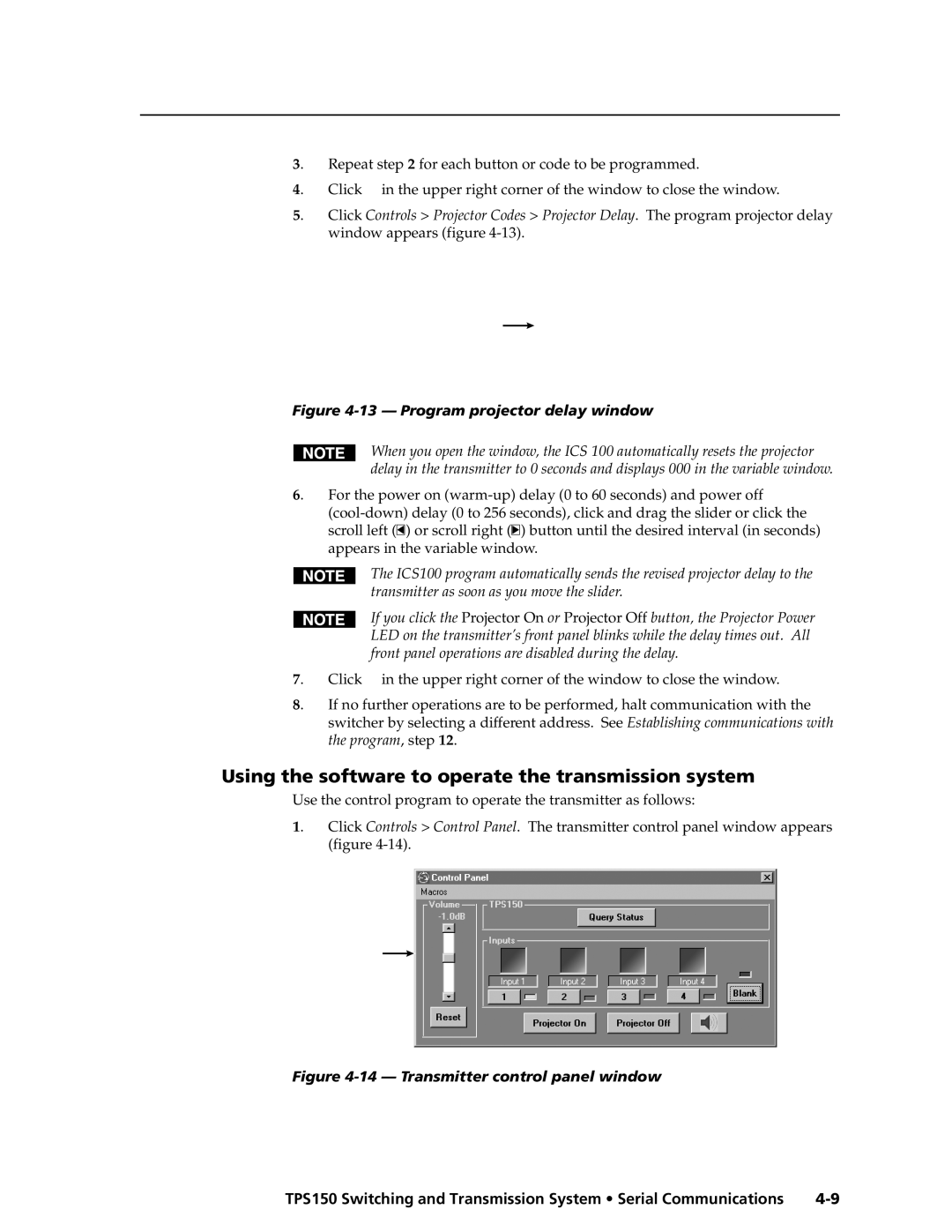 Extron electronic TPS150 manual Using the software to operate the transmission system, Window appears figure 