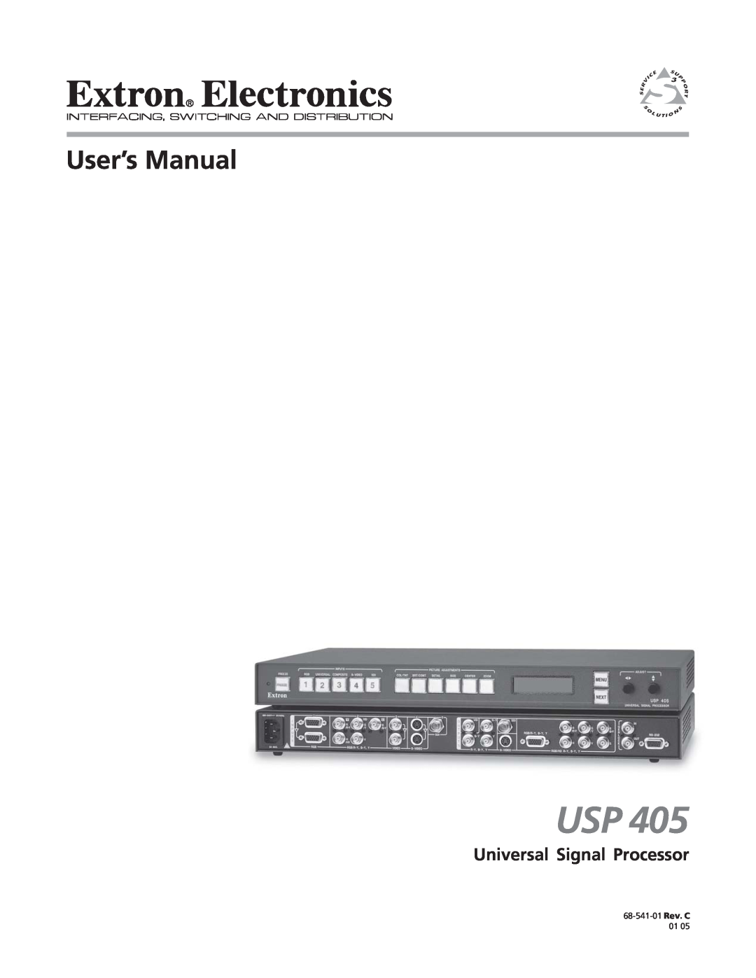 Extron electronic USP 405 manual Universal Signal Processor, 68-541-01 Rev. C 