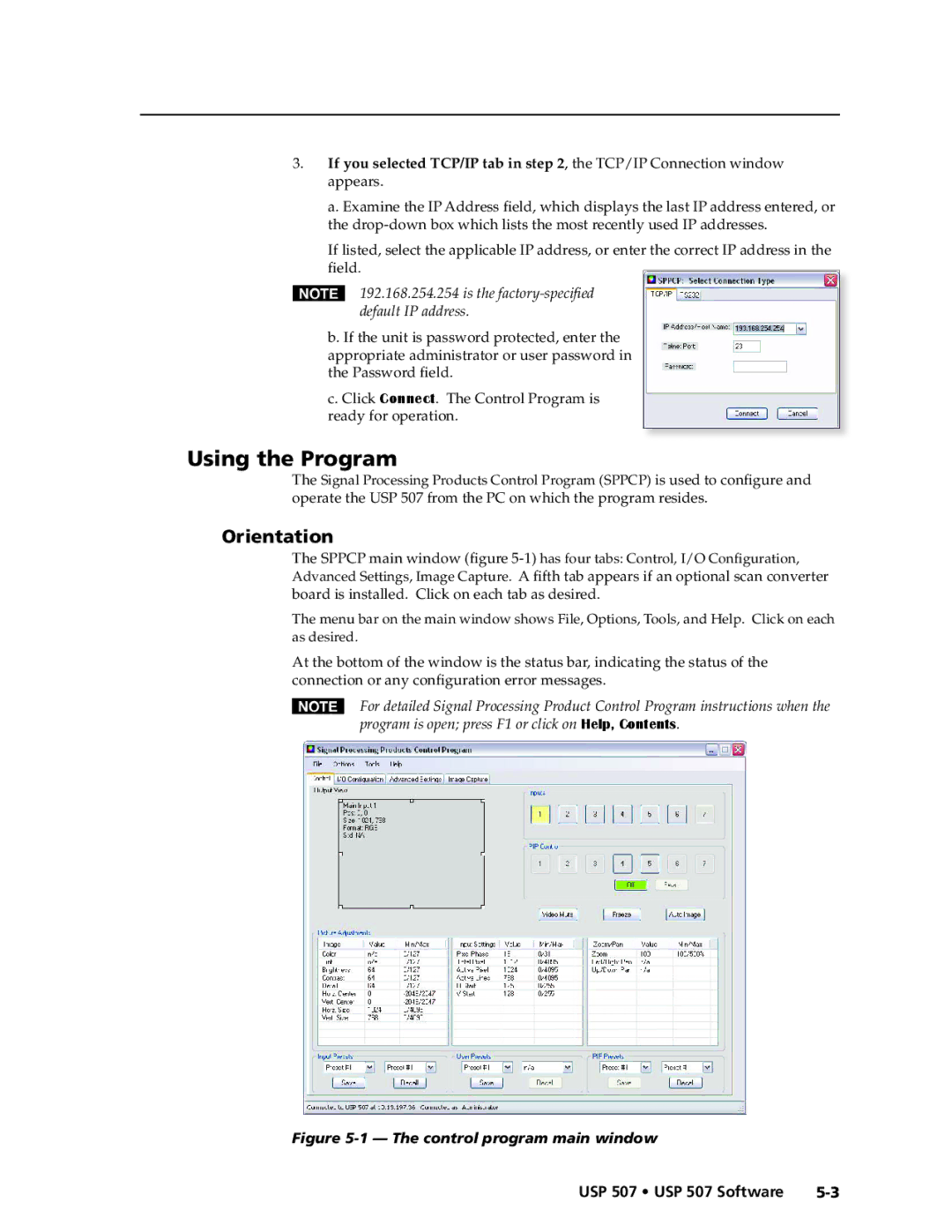 Extron electronic USP 507 manual Using the Program, Orientation 