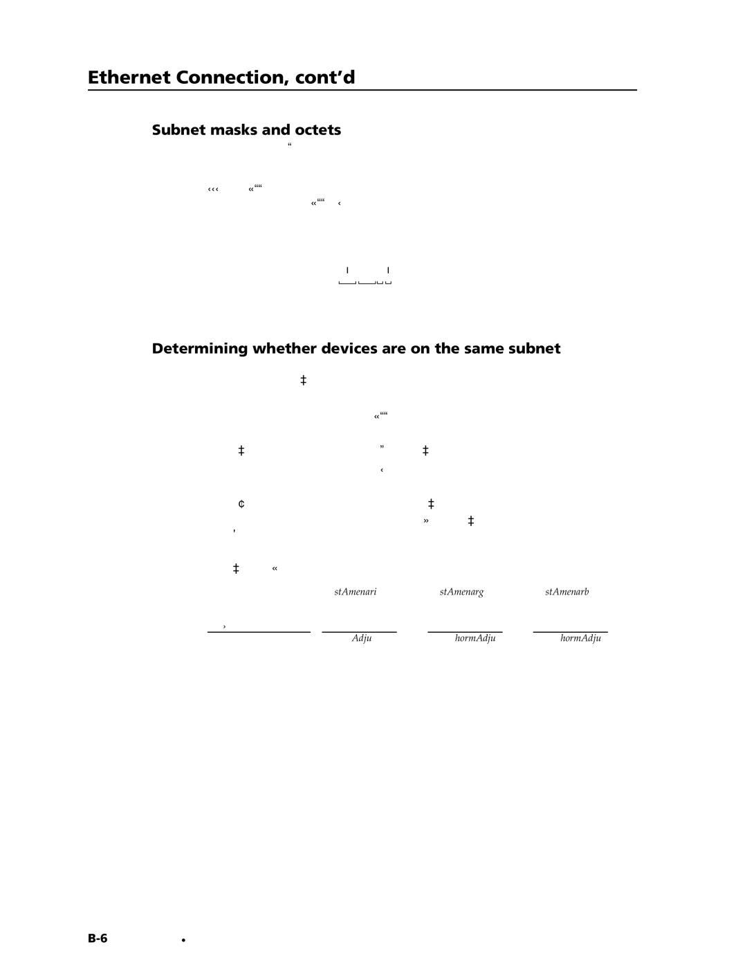 Extron electronic USP 507 manual Subnet masks and octets, Determining whether devices are on the same subnet 