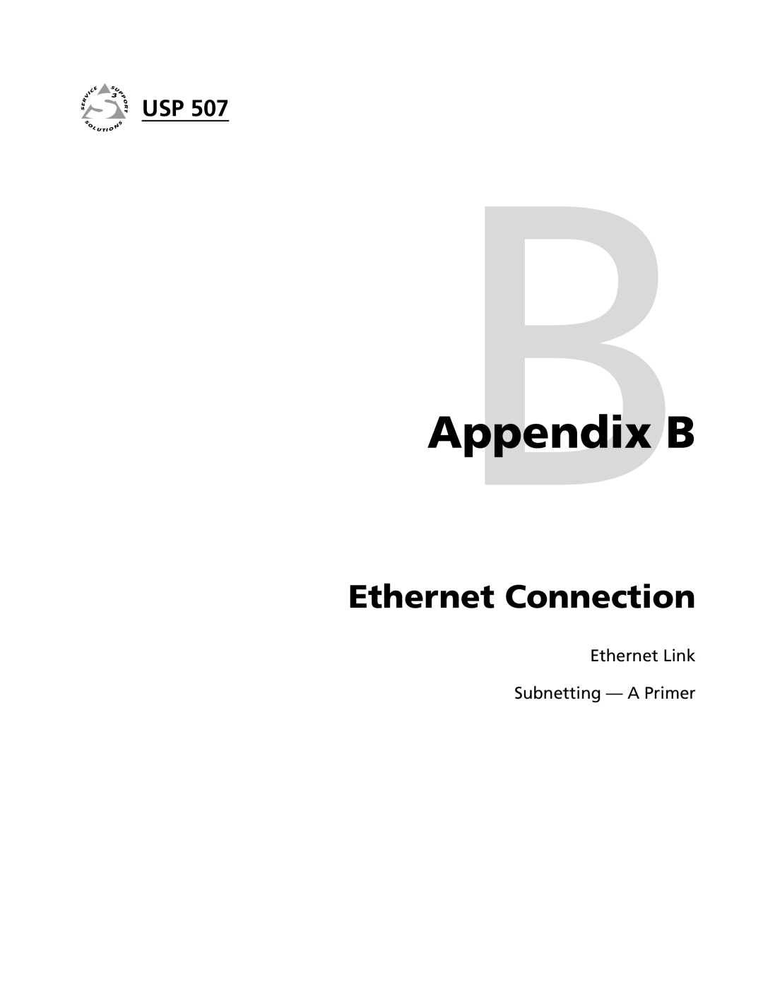 Extron electronic USP 507 manual AppendixBB, Ethernet Connection, Ethernet Link Subnetting — A Primer 