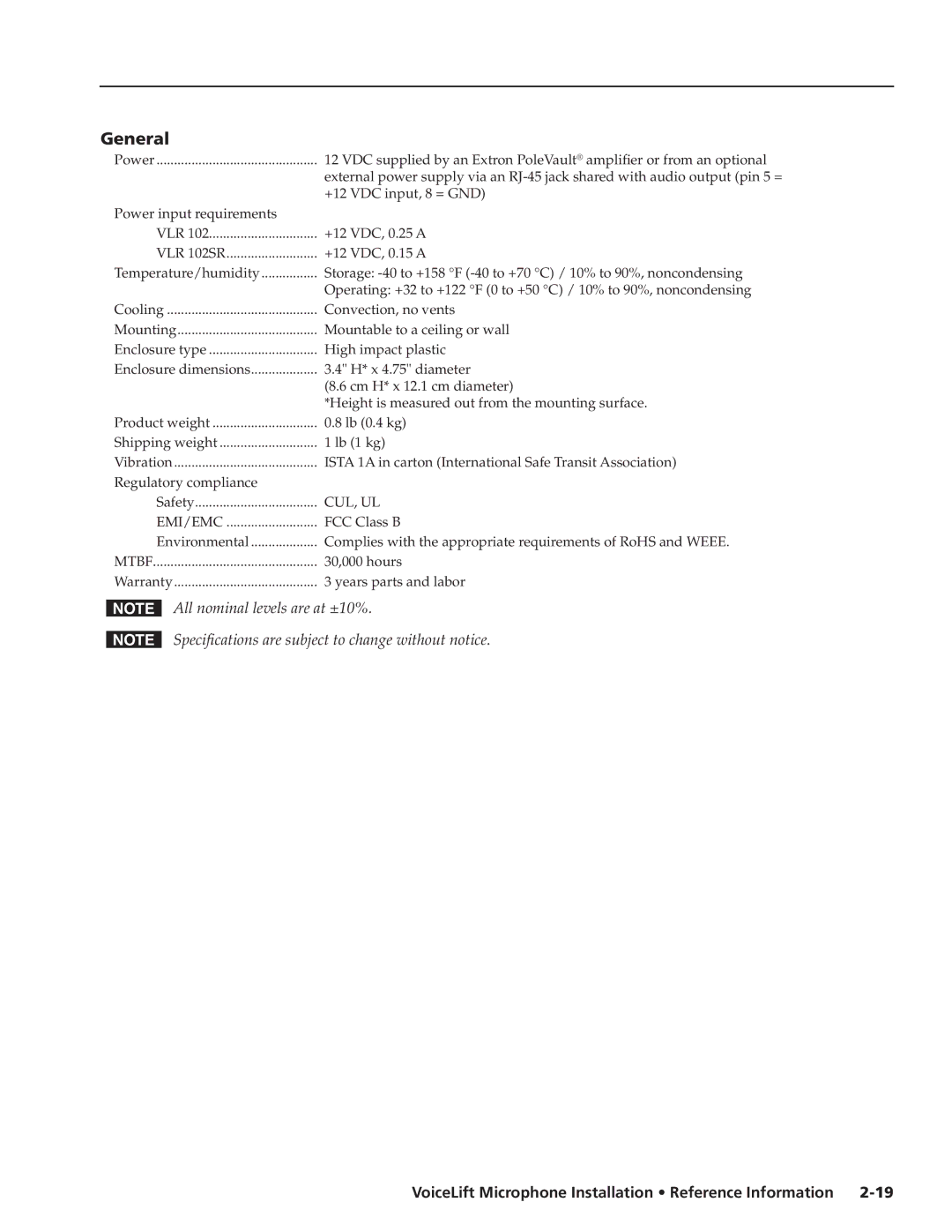 Extron electronic VLM 2000, VLM 1000 manual General 