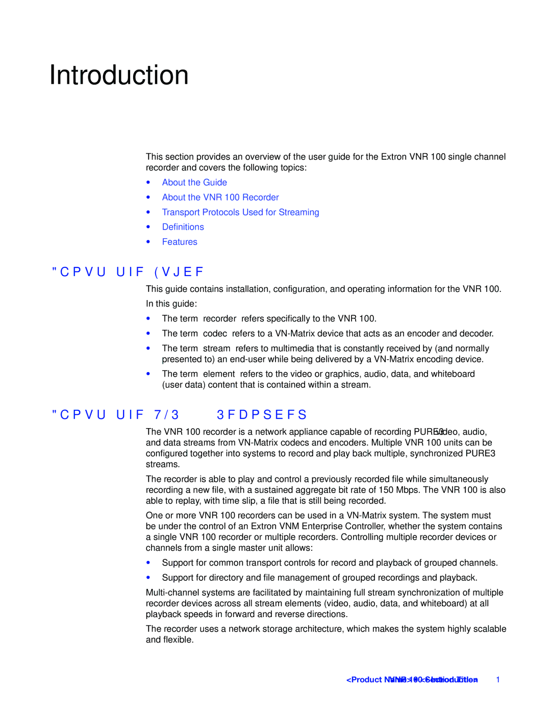 Extron electronic manual Introduction, About the Guide, About the VNR 100 Recorder 