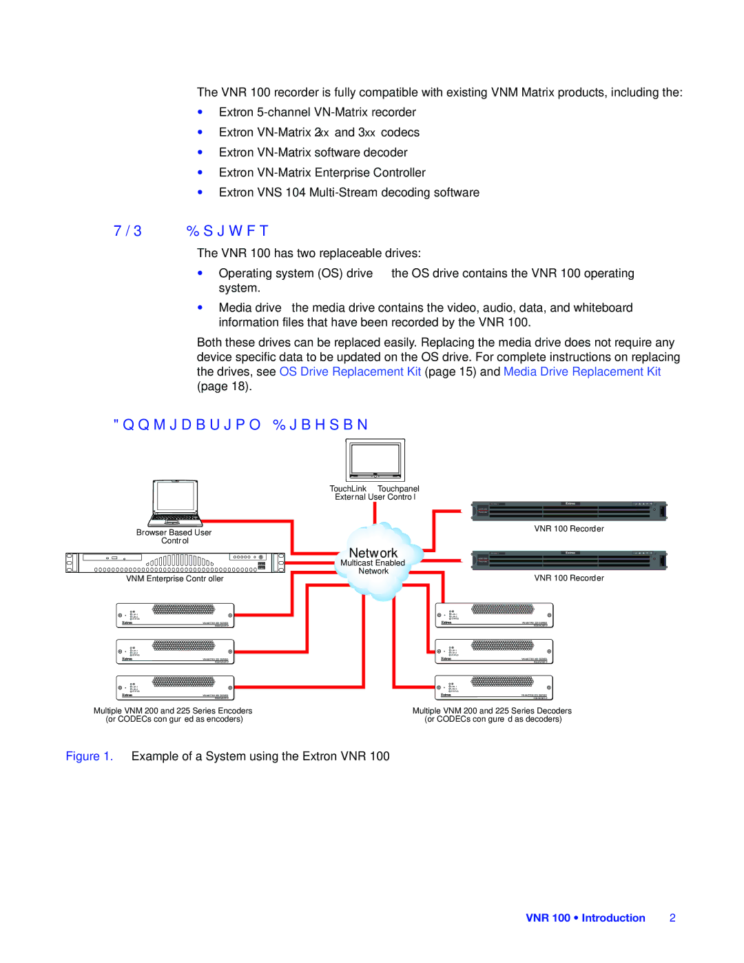 Extron electronic manual VNR 100 Drives, Application Diagram 