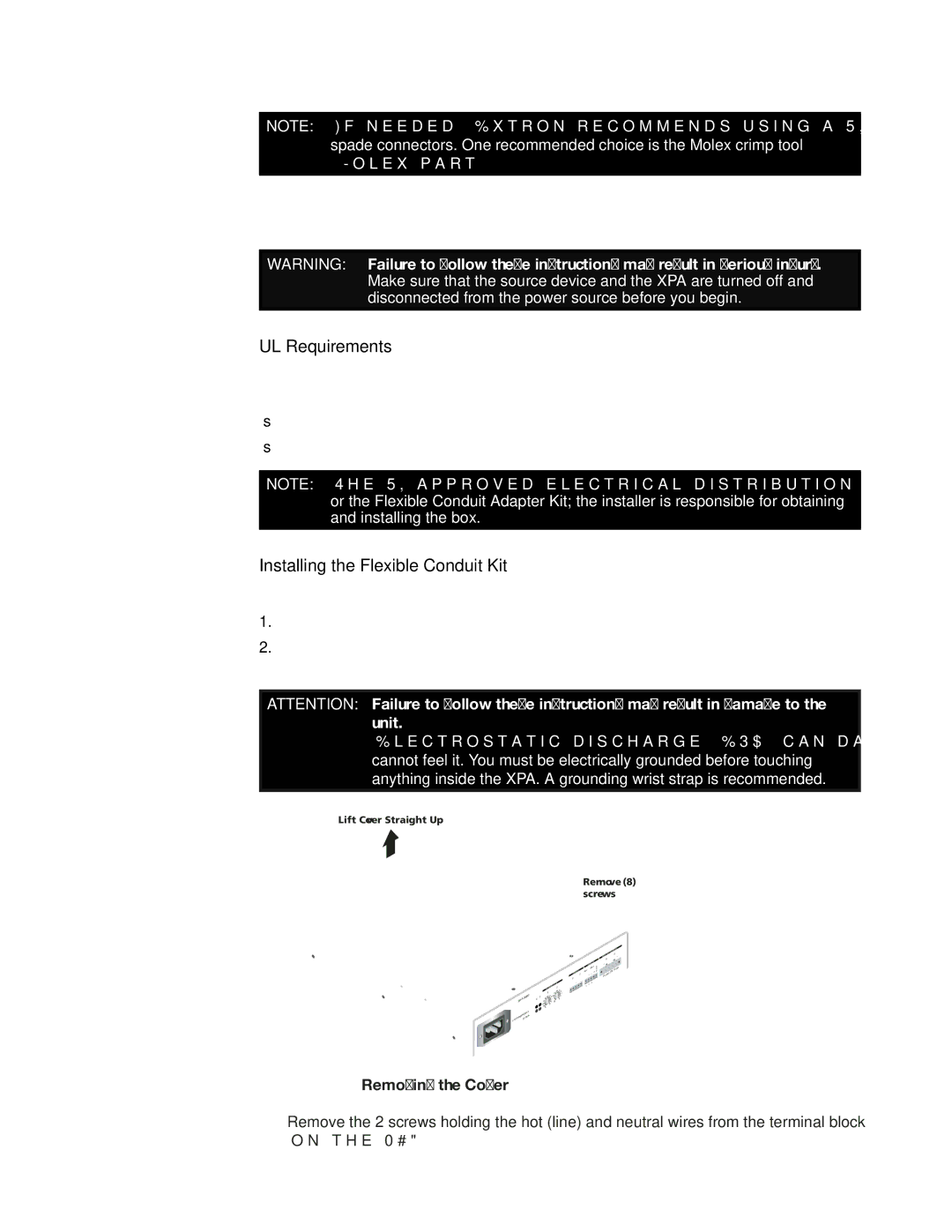 Extron electronic XPA1002, XPA2001-70V, XPA2001-100V manual UL Requirements 