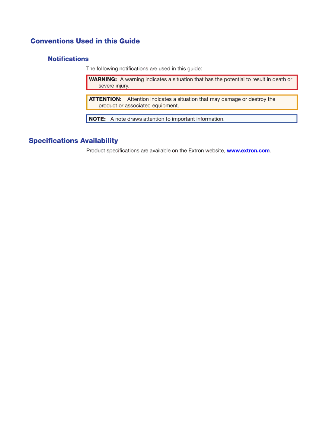 Extron electronic XTP PI 400 manual Notifications 