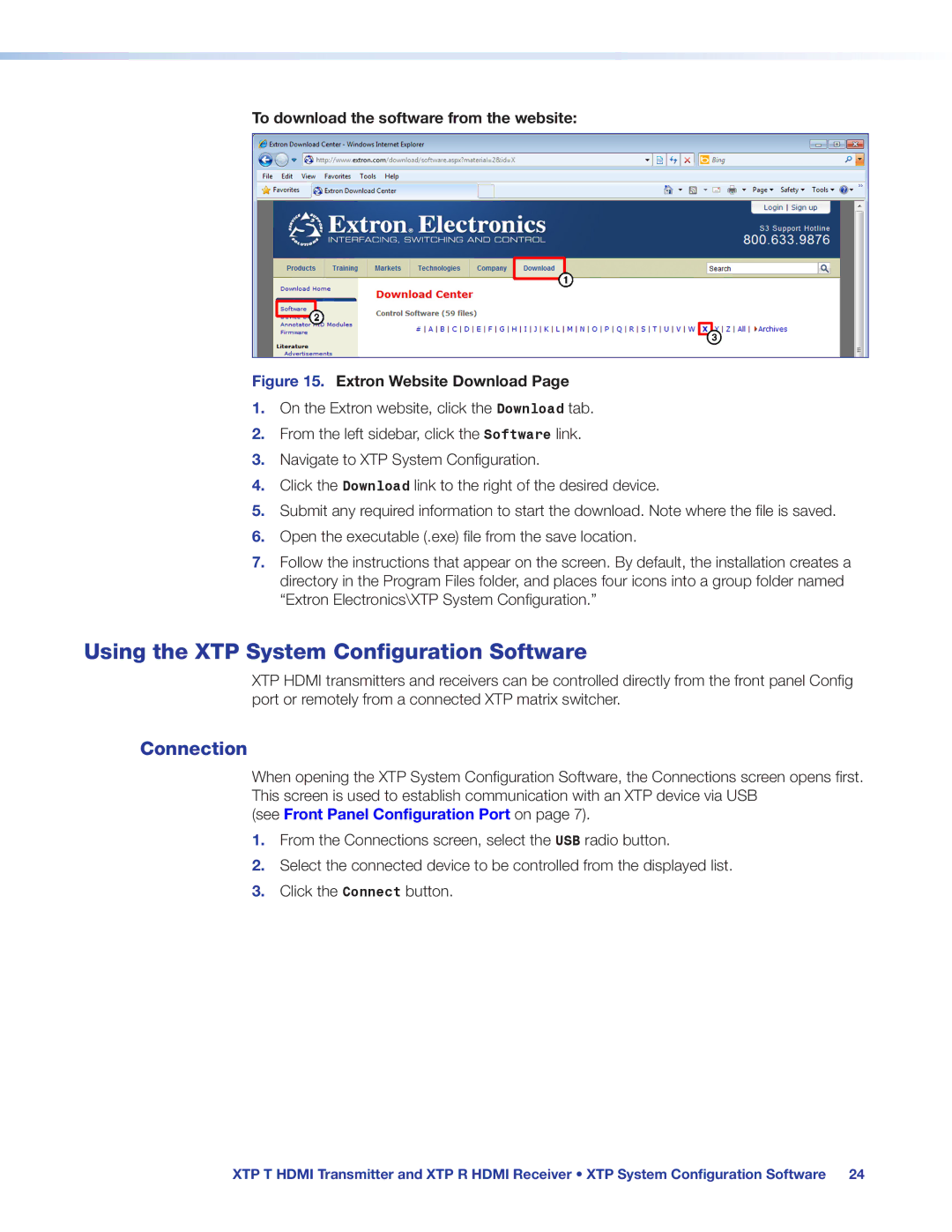 Extron electronic XTP R HDMI, XTP T HDMI manual Using the XTP System Configuration Software, Connection 