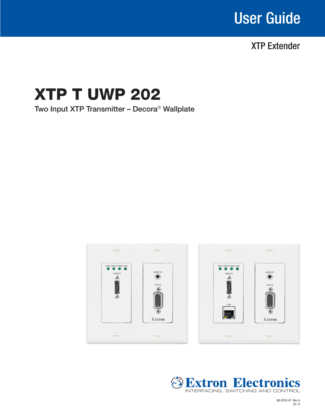 Extron electronic XTP T UWP 202 manual Xtp T Uwp 