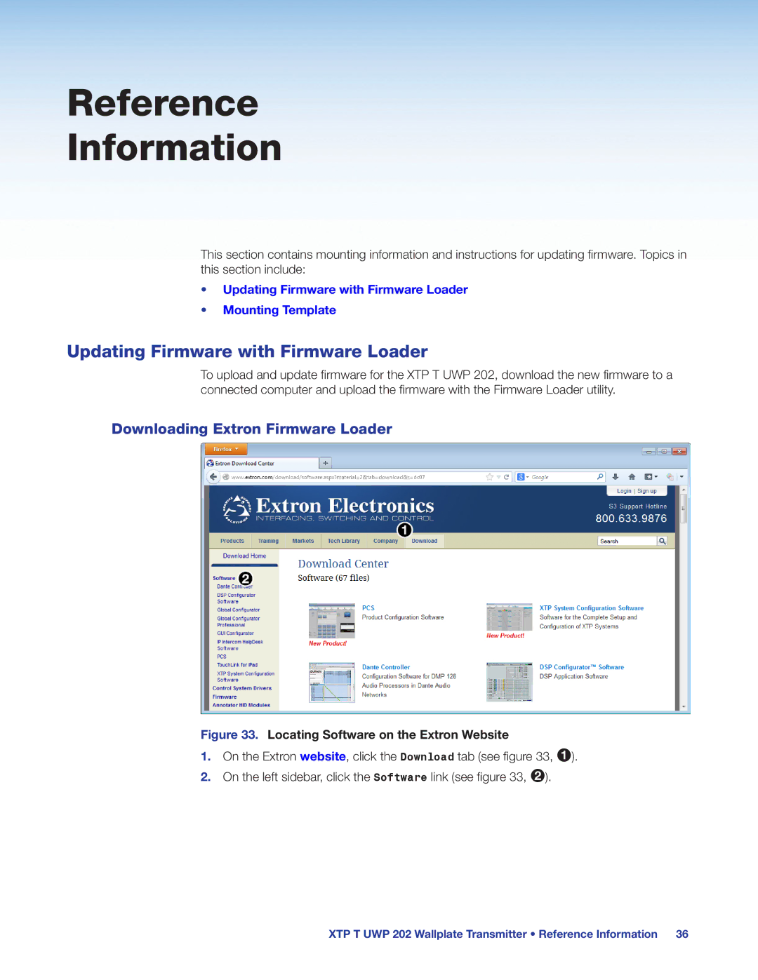 Extron electronic XTP T UWP 202 manual Reference Information, Updating Firmware with Firmware Loader 