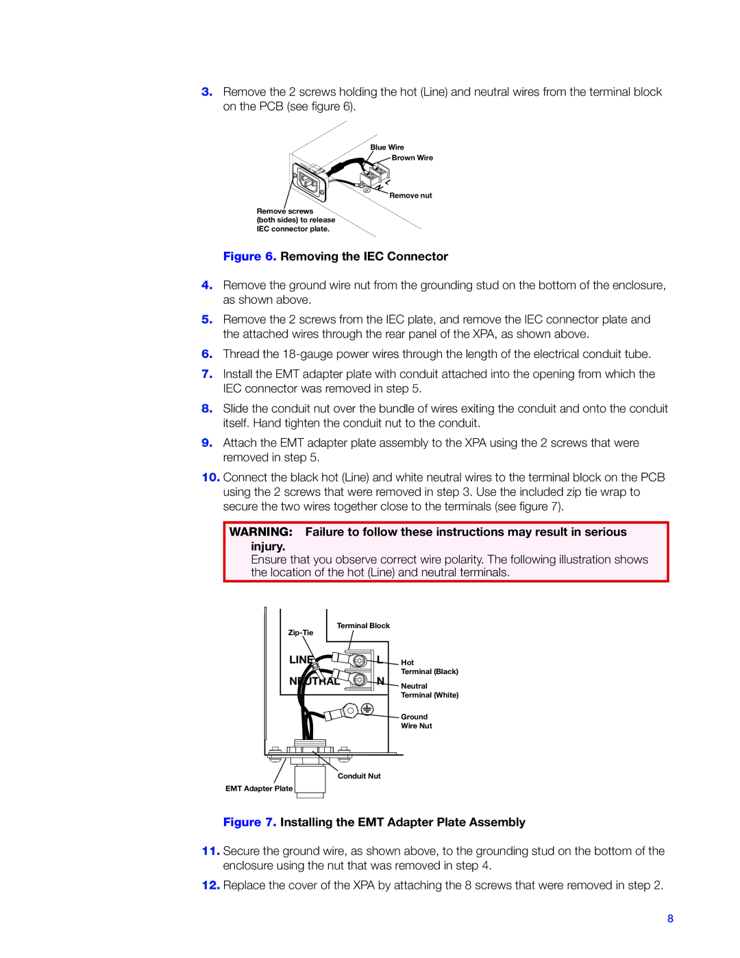 Extron electronic XTRA SERIES manual Removing the IEC Connector 