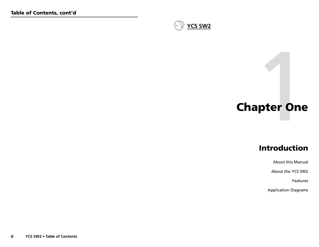 Extron electronic YCS SW2 user manual Table of Contents, cont’d 