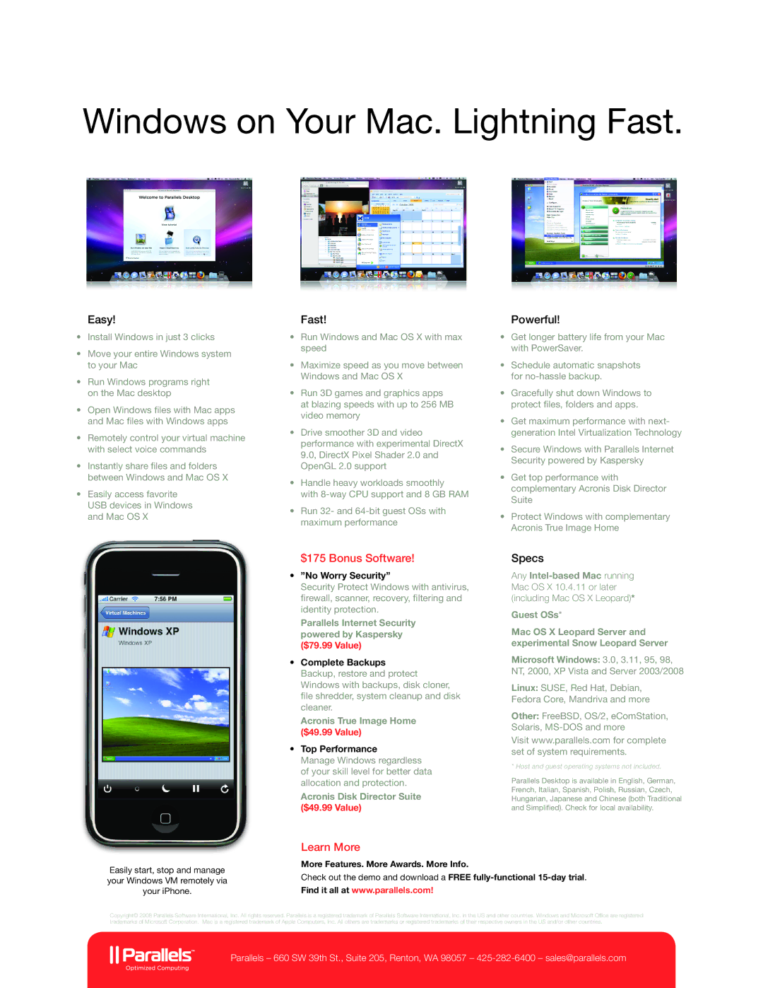 EZQuest 4.0 manual Easy, $175 Bonus Software Specs, Learn More 