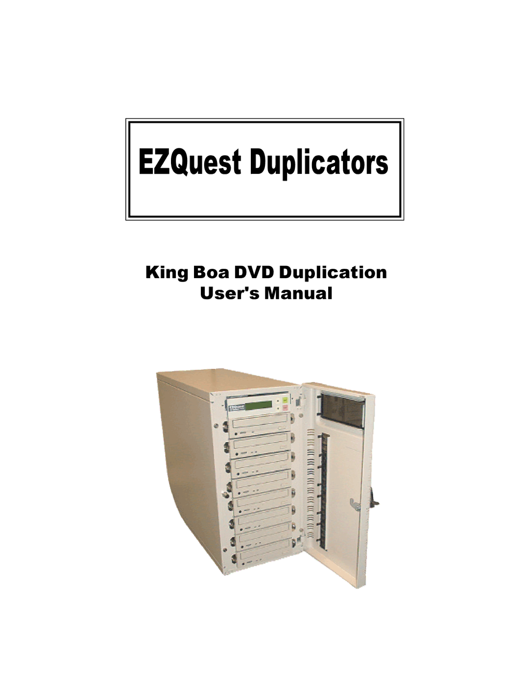 EZQuest DVD Duplication user manual EZQuest Duplicators 