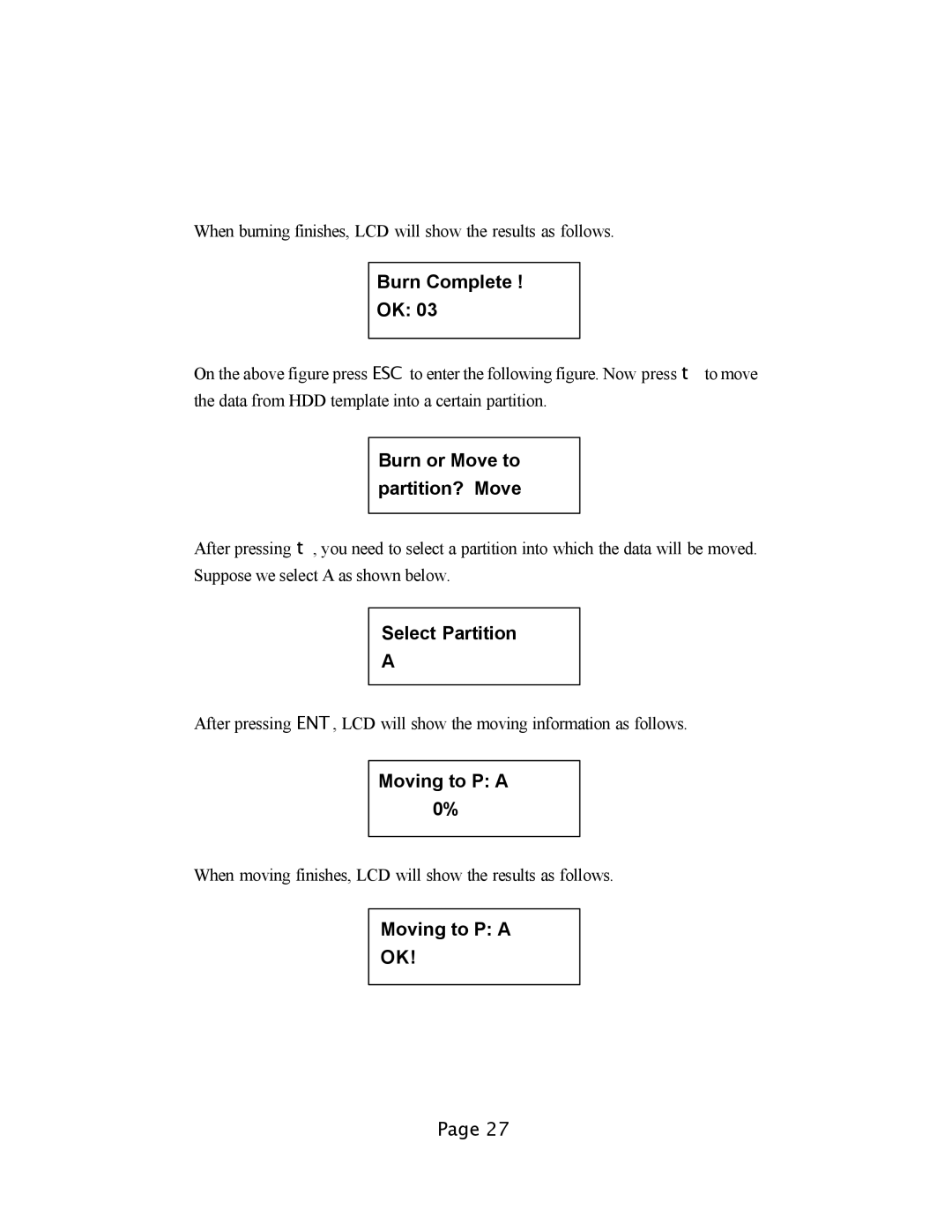 EZQuest DVD Duplication user manual Burn or Move to partition? Move, Moving to P a 0% 