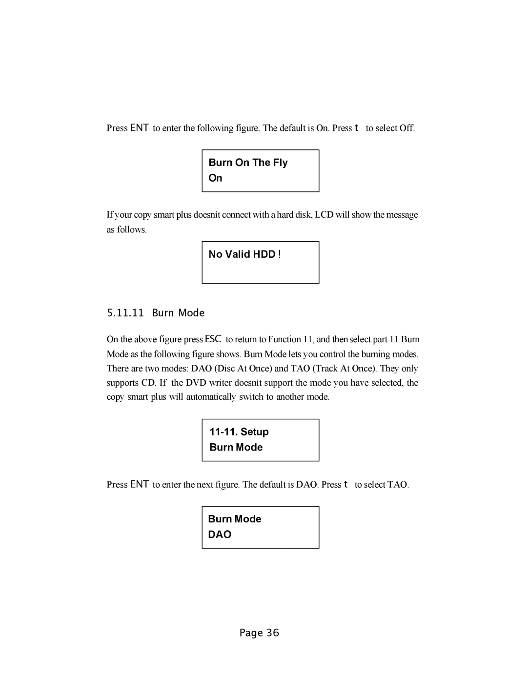 EZQuest DVD Duplication user manual No Valid HDD, Setup Burn Mode 