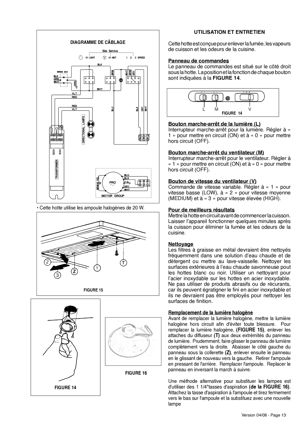 Faber 36 installation instructions Utilisation ET Entretien 