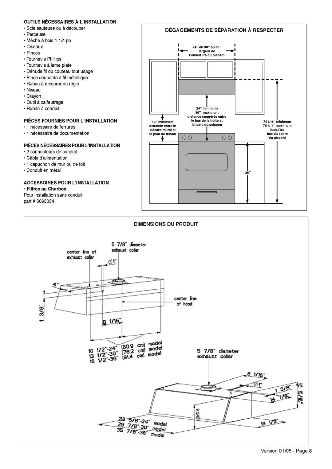 Faber 5x20 5A Outils Nécessaires À L’INSTALLATION, Pièces Fournies Pour L’INSTALLATION, Accessoires Pour L’INSTALLATION 