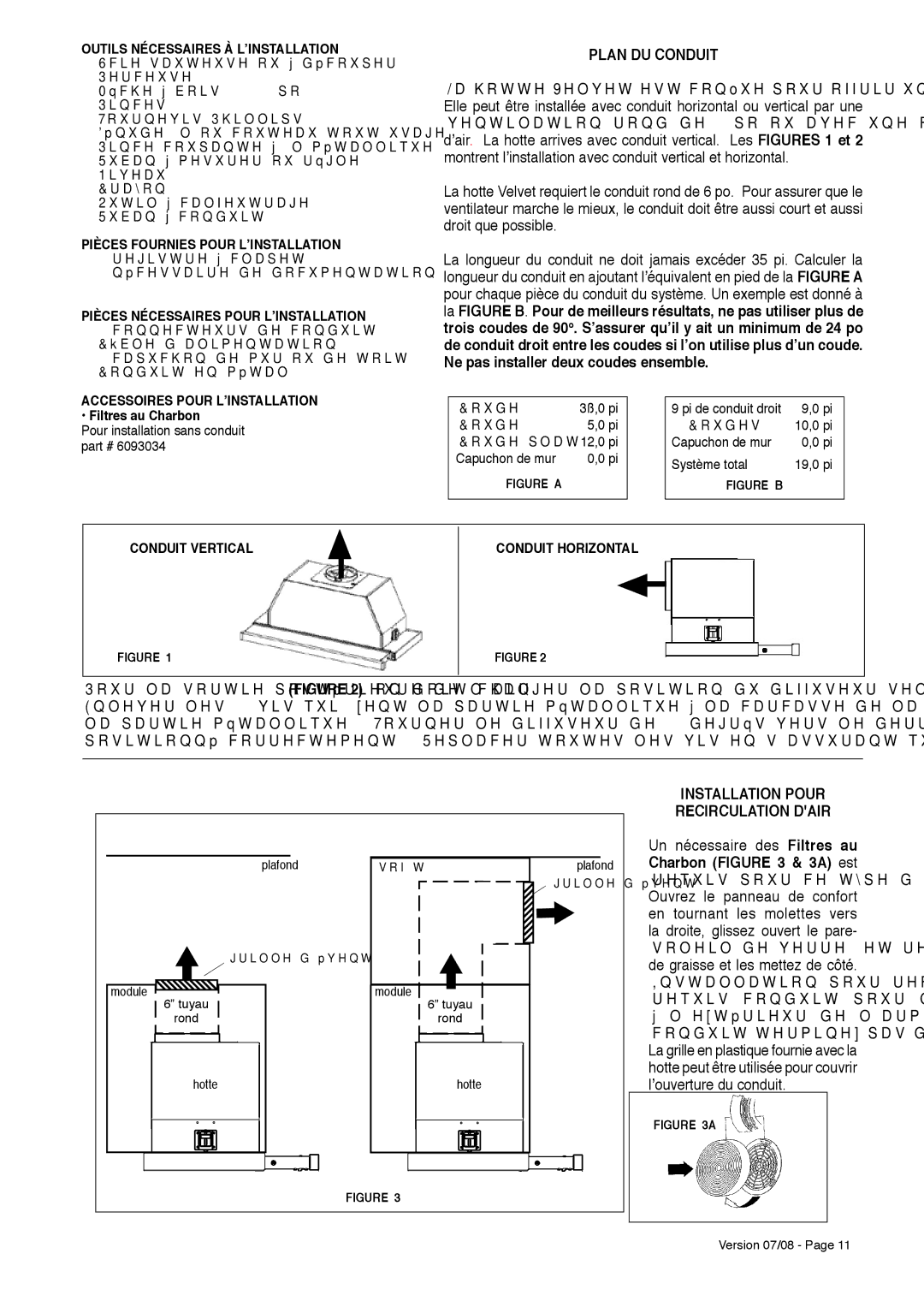 Faber 630006509 installation instructions Plan DU Conduit, Installation Pour Recirculation Dair 