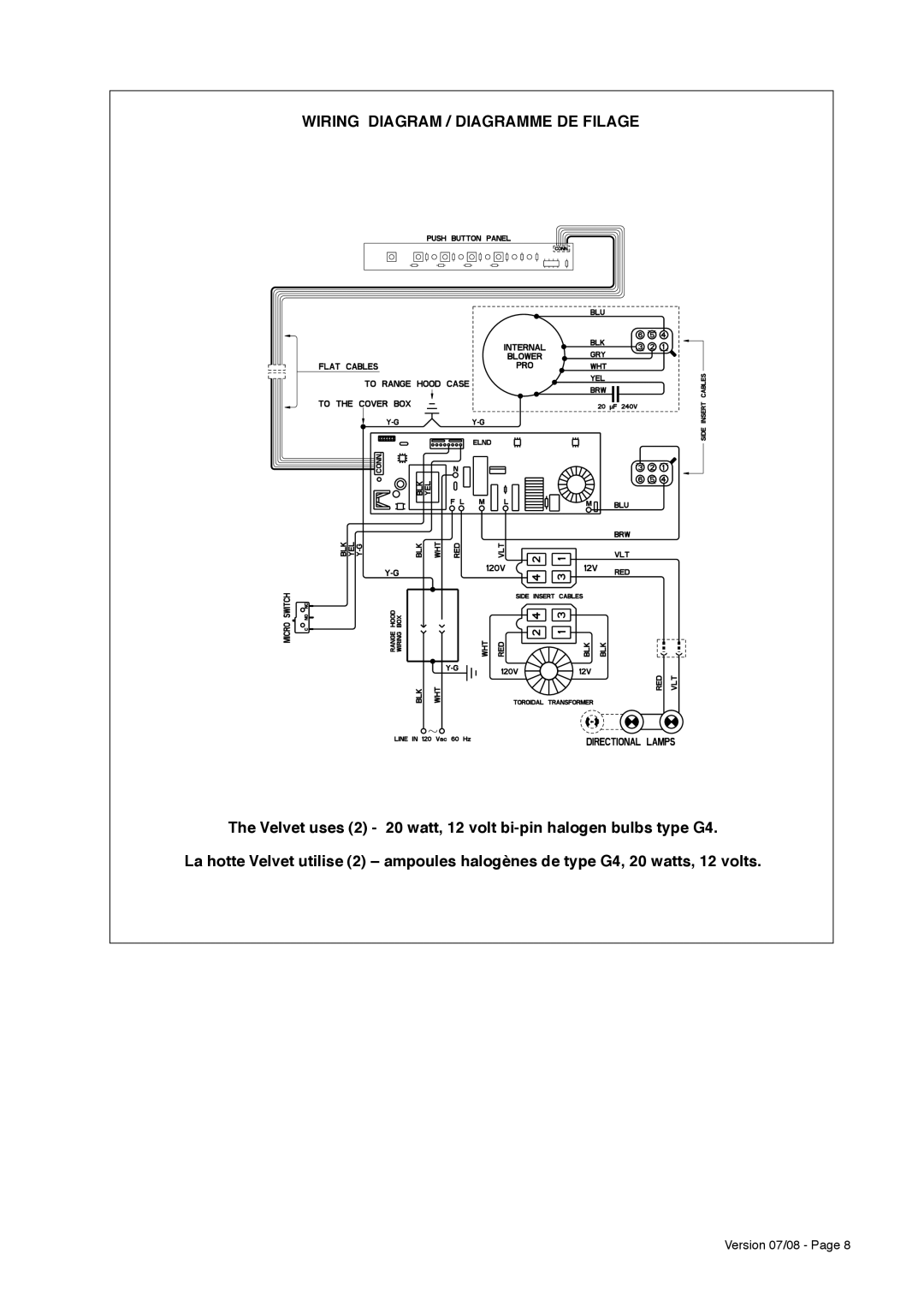 Faber 630006509 installation instructions Wiring Diagram / Diagramme DE Filage 