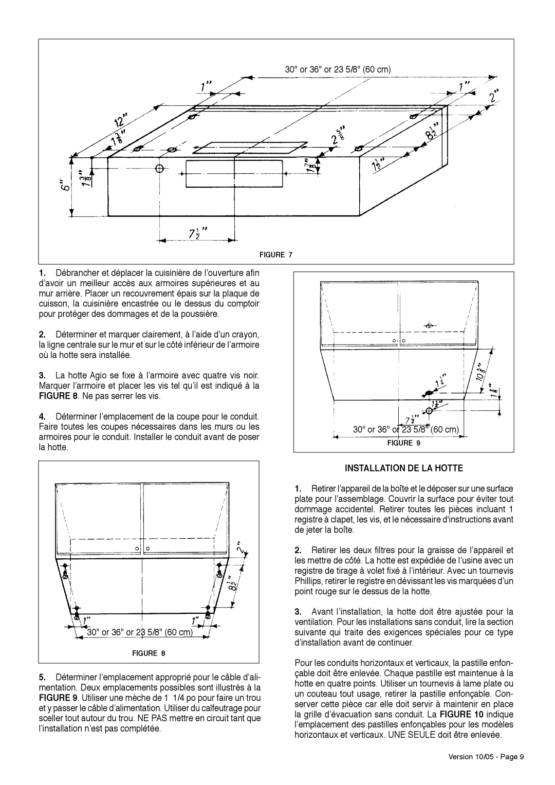 Faber Agio installation instructions Installation DE LA Hotte 